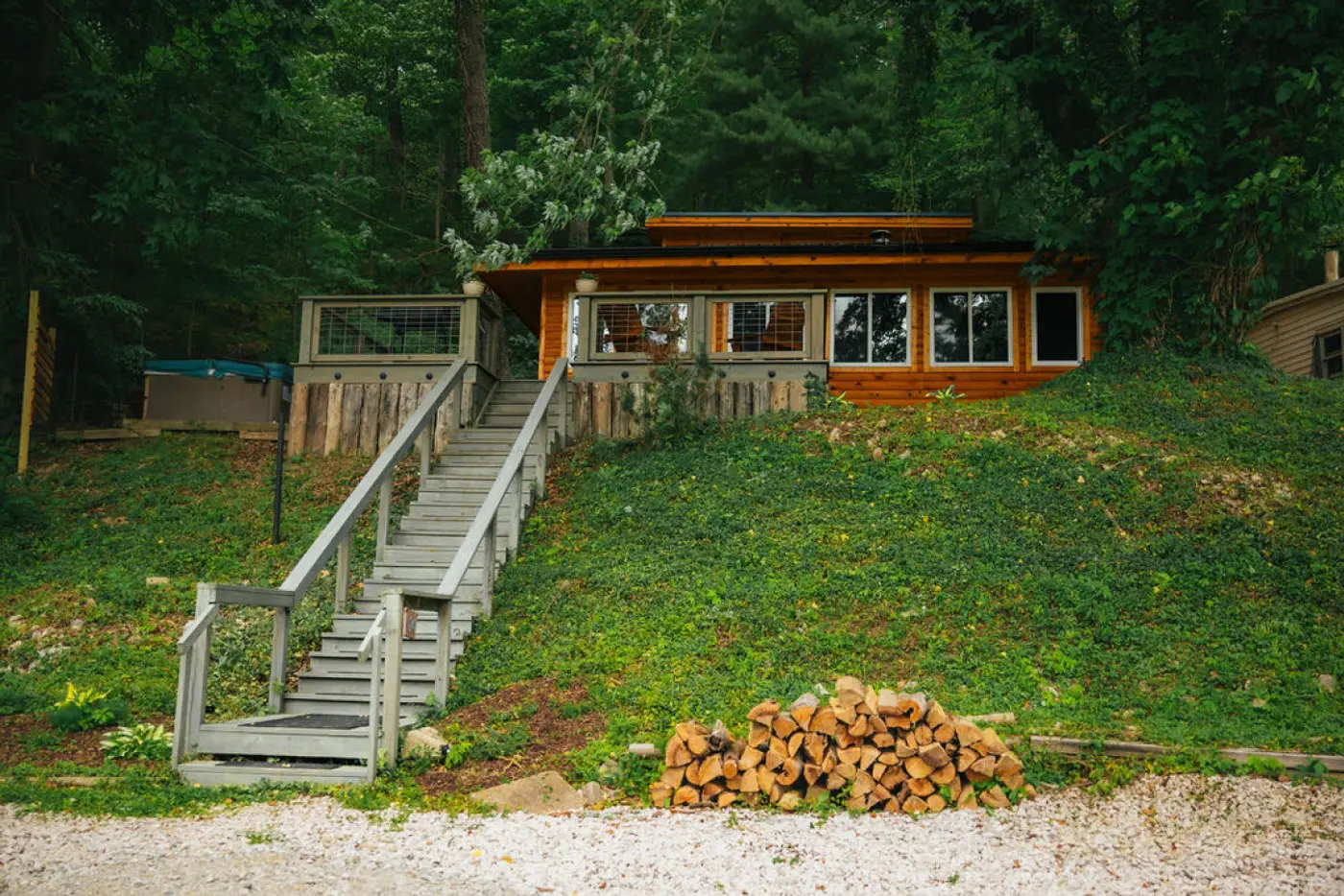 Photo 11 of The Hilltop Cabin — Lakefront with Hot Tub & Fire Pit