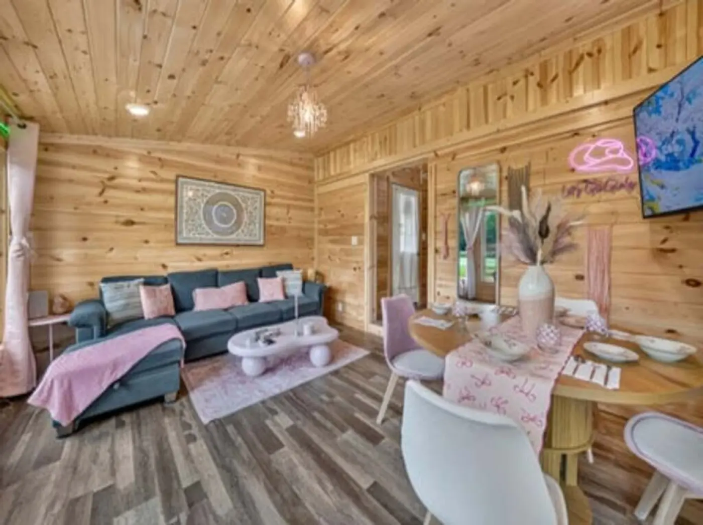 Photo 2 of Pink Saddle — Tiny Cabin with Hot Tub & Lake Views